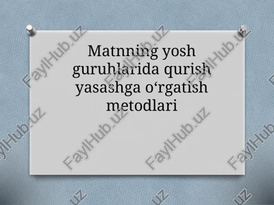 qurish-yasash mashg‘ulotlari — PPTX
