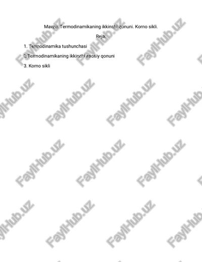 termodinamikaning ikkinchi qonuni — PDF