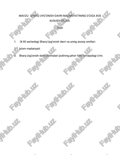 sharq uyg’onish davri madaniyatining xususiyatlari — PDF