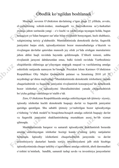 obodlik ko‘ngildan boshlanadi — DOC