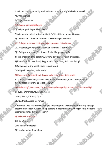 soliq auditining umumiy muddati — DOCX