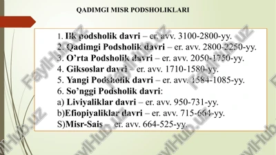 qadimgi misr podsholiklari — PPTX