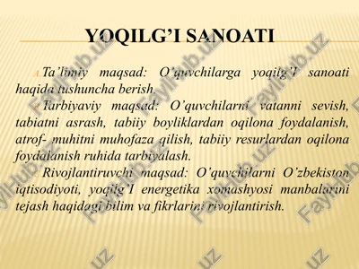 yoqilg’i sanoati. — PPTX