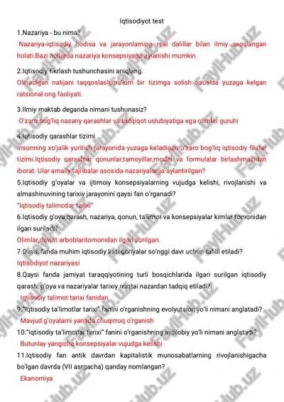 iqtisodiyot test — PDF