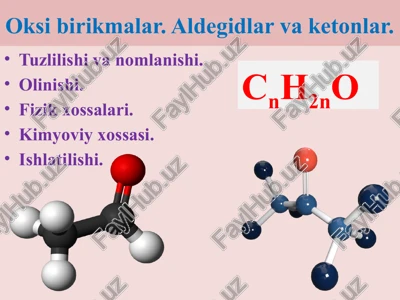 okso birikmalar. aldegid va ketonlar — PPTX