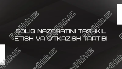 soliq nazoratini tashkil etish va o’tkazish tartibi — PPTX