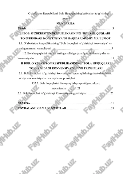 bola huquqlari to'g'risidagi konvensiya — DOCX