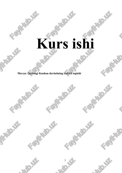 qadimgi kushon davlatining tashkil topishi — DOCX