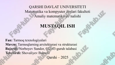 tarmoq arxitekturasi va strukturasi — PPTX