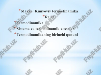 kimyoviy termodinamika — PPTX