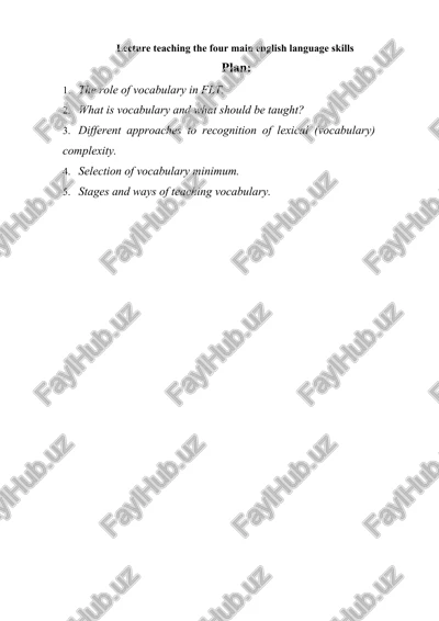 lecture on teaching english vocabulary — DOCX