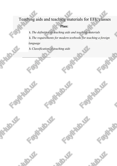 teaching aids and teaching materials for efl classes — DOCX