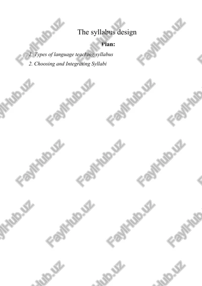 syllabus design for english language teaching — DOCX