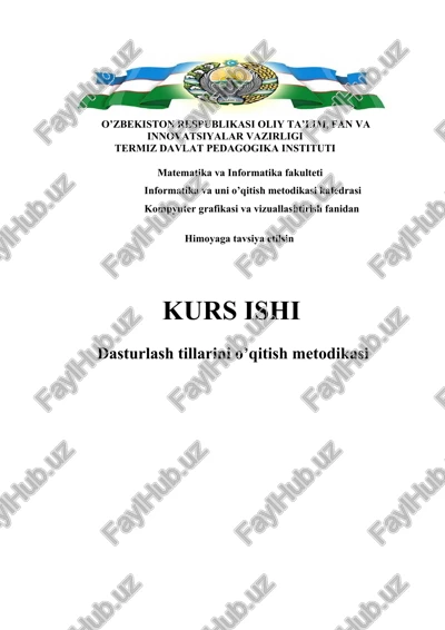 dasturlash tillarini o’qitish metodikasi — DOCX