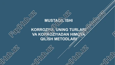 neft va gaz quvurlari korroziyasi — PPTX