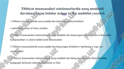 tibbiyot muassasalari — PPTX