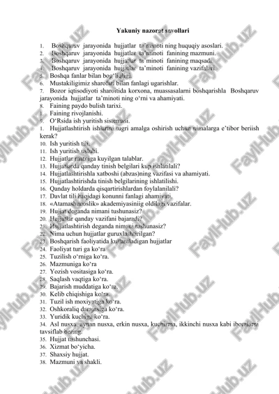 bjht fanidan yakuniy nazorat savollari — DOCX