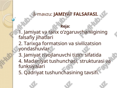 jamiyat falsafasi — PPTX