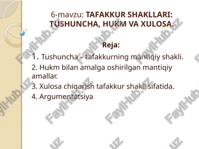 tafakkur shakllari — PPTX