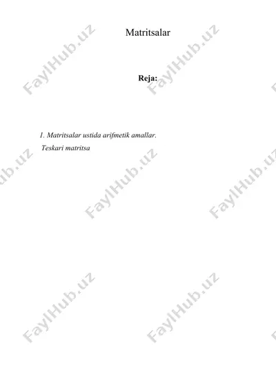 matritsalar — DOC
