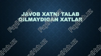 javob xatni talab qilmaydigan xatlar — PPTX