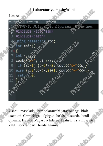 laboratoriya mashg’uloti — DOCX