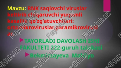 rnk saqlovchi viruslar — PPTX