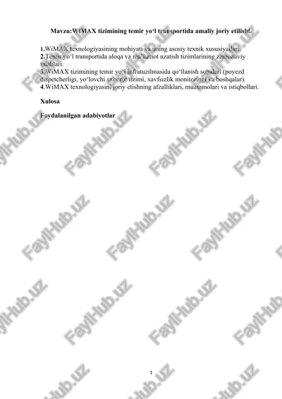 wimax tizimi — DOCX