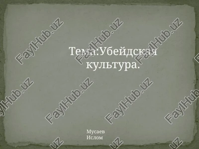 ubaydskaya kultura — PPTX