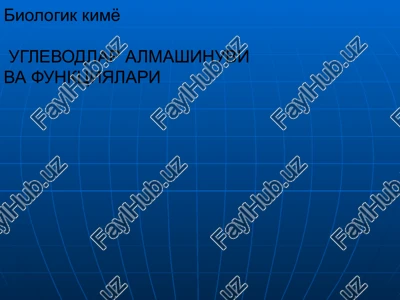uglevod almashinuvi — PPTX