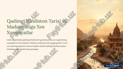 qadimgi hindiston tarixi va madaniyatiga xos — PDF