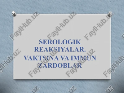 serologik reaksiyalar — PPTX