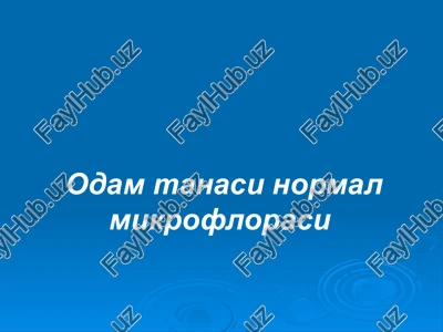 odam tanasi normal mikroflorasi — PPTX