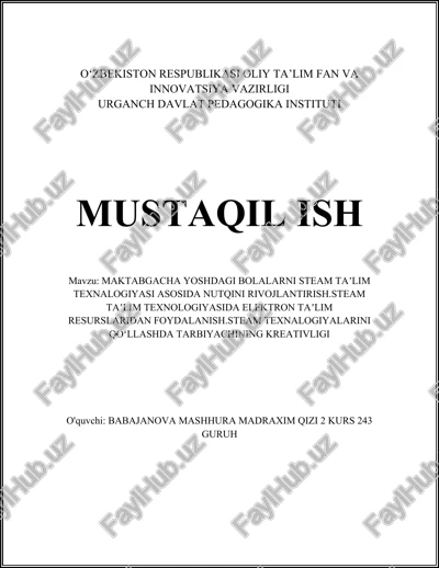 steam taʼlim texnologiyasi — DOCX