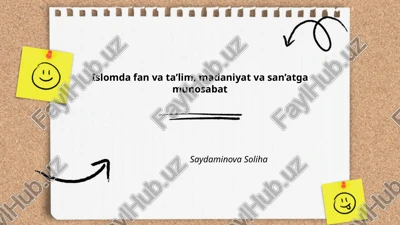 islomda fan va ta’lim, madaniyat va san’atga munosabat — PPTX