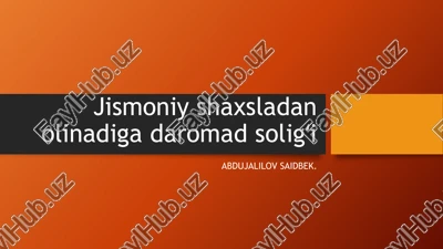daromad solig‘i — PPTX