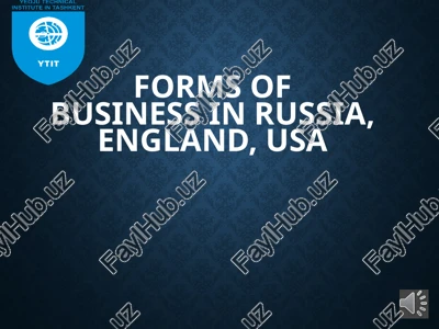 forms of business in russia, england, usa — PPTX