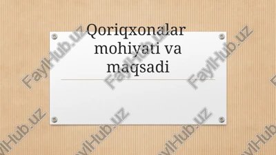 qoʻriqxona — PPTX