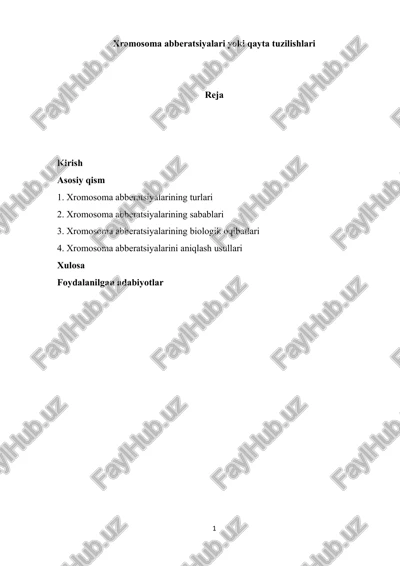 xromosoma abberatsiyalari yoki qayta tuzilishlari — PDF