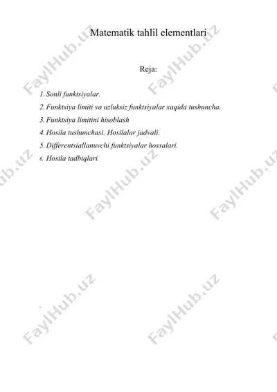 matematik tahlil elementlari — DOC