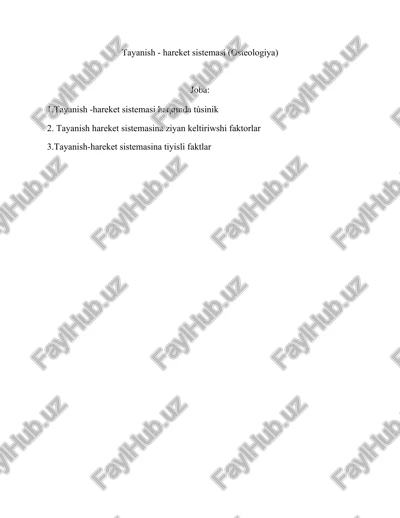tayanish - hareket sistemasi (osteologiya) — DOCX