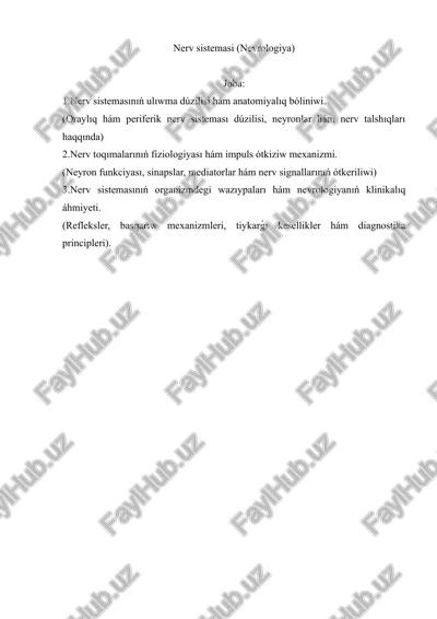 nerv sistemasi (nevrologiya) — DOCX