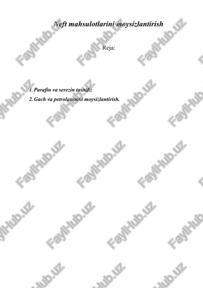 parafinlar va serezinlar — DOCX