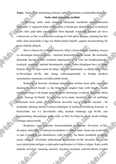nafas olish azolari — DOCX