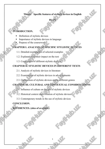 specific features of stylistic devices in english — DOCX