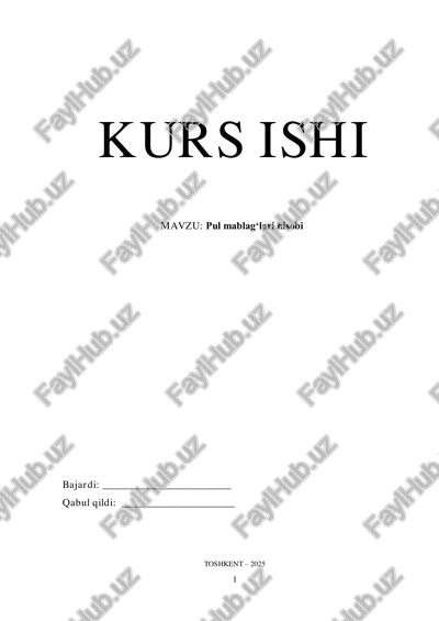 pul mablagʻlari hisobi — PDF