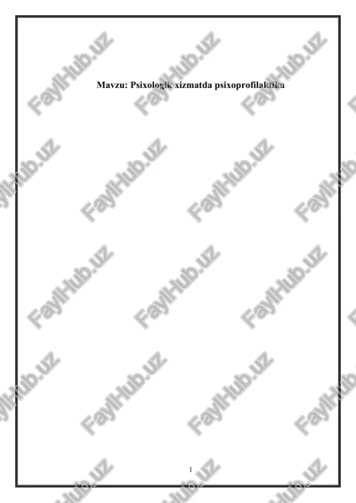 psixologik xizmatda psixoprofilaktika — DOCX