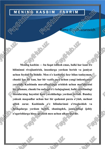 mening kasbim faxrim — PDF
