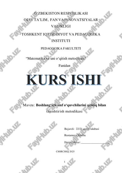 matematika va uni oʻqitish metodikasi — PDF