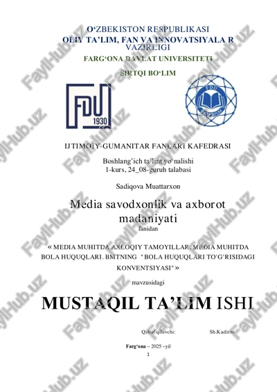 media muhitda axloqiy tamoyillar. media muhitda bola huquqlari. bmtning "bola huquqlari to'g'risidagi konventsiyasi" — PDF